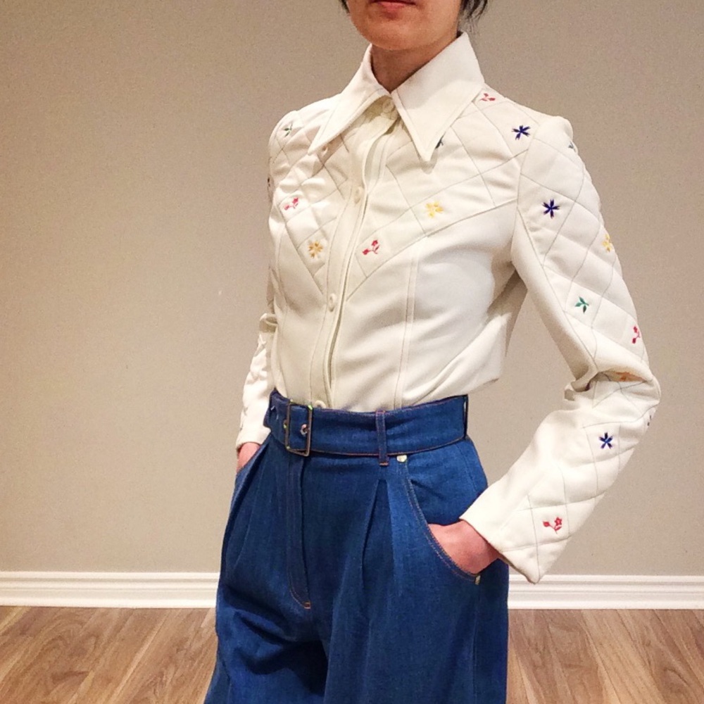 Bakalli polyester quilted shirt with embroidery